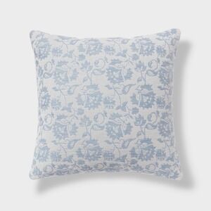 Woven Floral Decorative Pillow Euro Sky Blue - Threshold